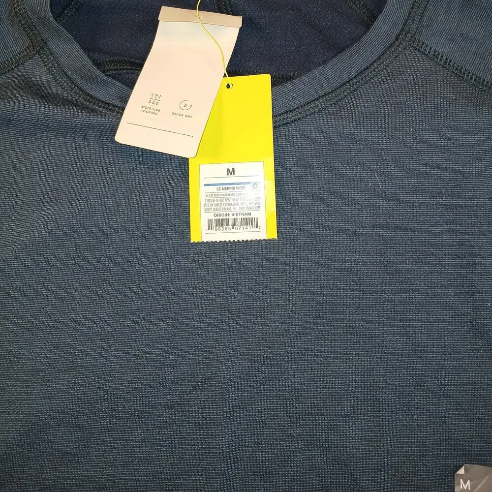 ALL IN MOTION Men's New w/Tags Blue Long Sleeve Athletic Pullover Top - Size: M - Picture 5 of 7